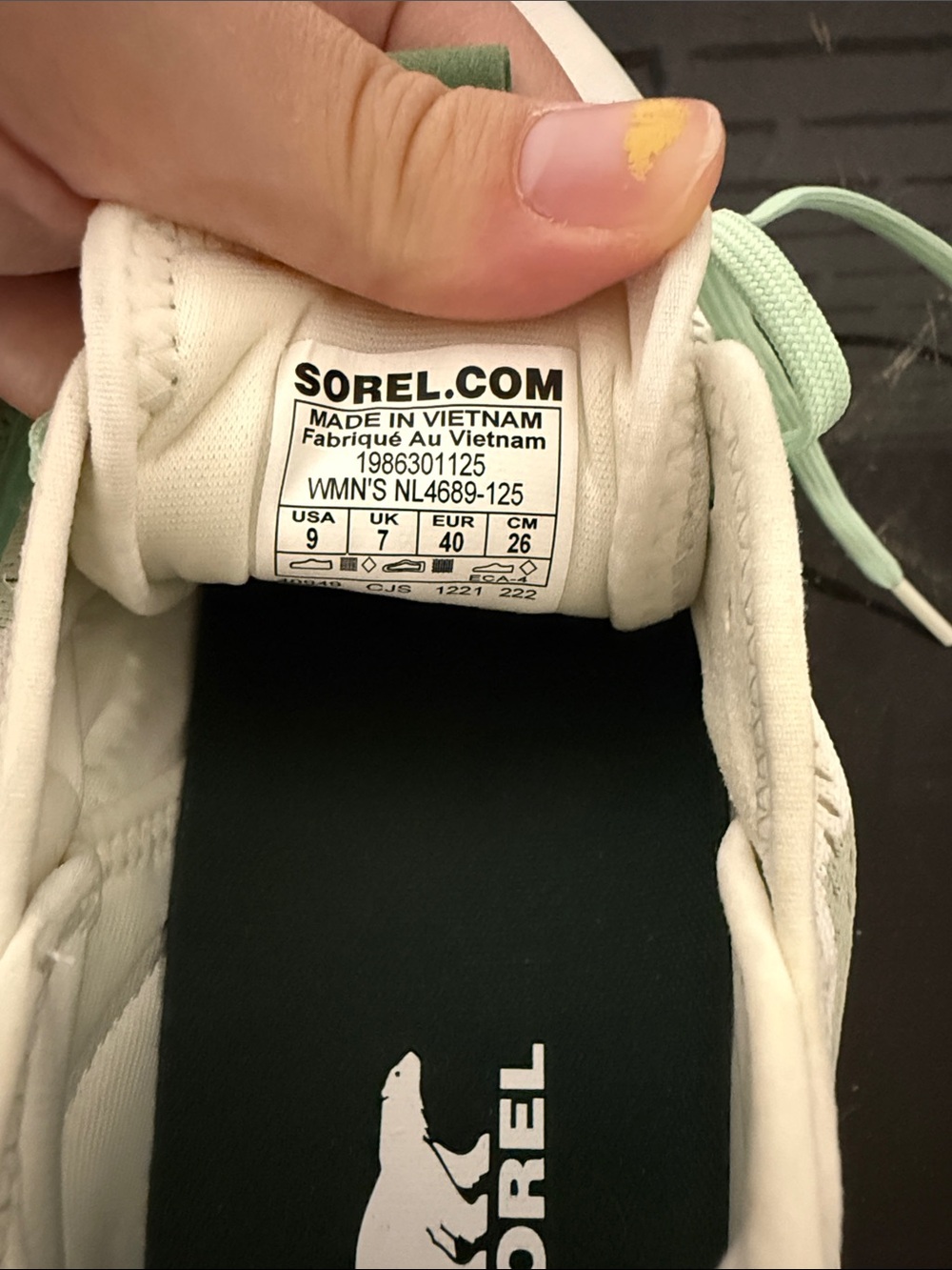 Sorel Women's Light Mint and White Athletic Sneakers with Yellow Accent - Picture 6 of 12